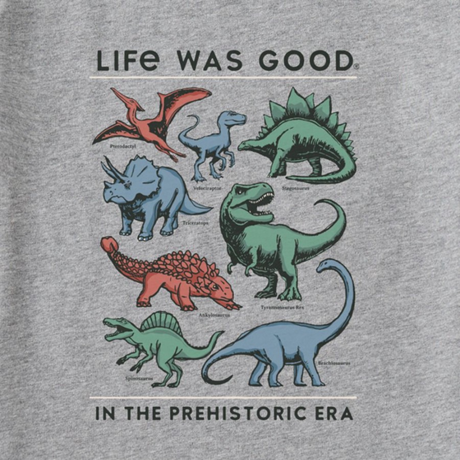 Kids Life is Good Graphic Tees | Kids Realaxed Life Was Good Prehistoric Era Crusher Tee Heather Gray