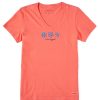 Women Life is Good Graphic Tees | Women'S Three Daisies Crusher Vee Mango Orange