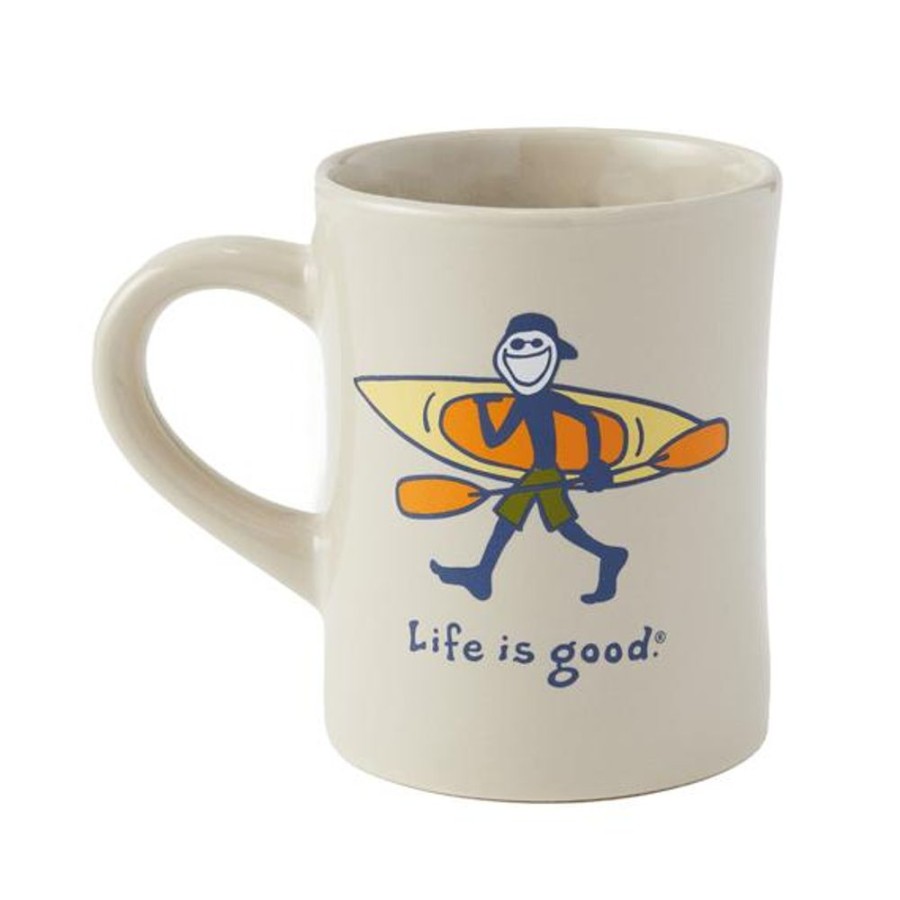 Home Life is Good Mugs | Jake Kayak Diner Mug Bone