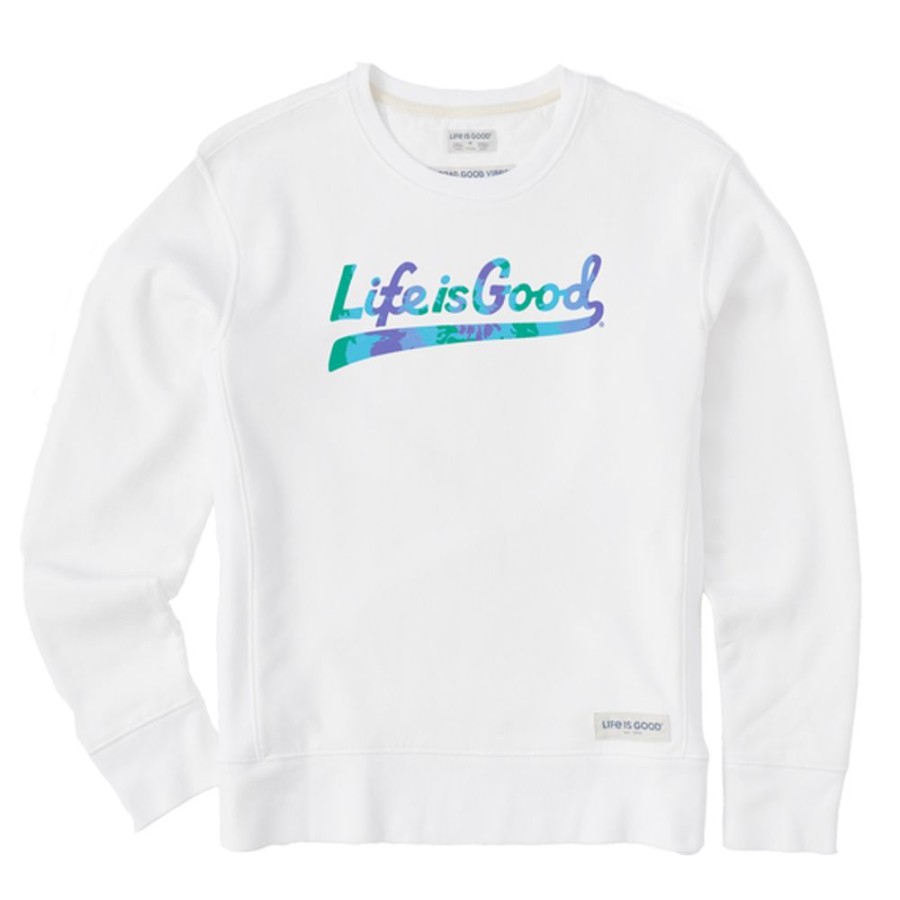 Women Life is Good Sweatshirts & Hoodies | Women'S Tie Dye Lig Ballyard Simply True Fleece Crew Cloud White