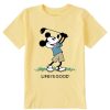 Kids Life is Good Graphic Tees | Kids Clean Steamboat Willie Golf Crusher Tee Sandy Yellow