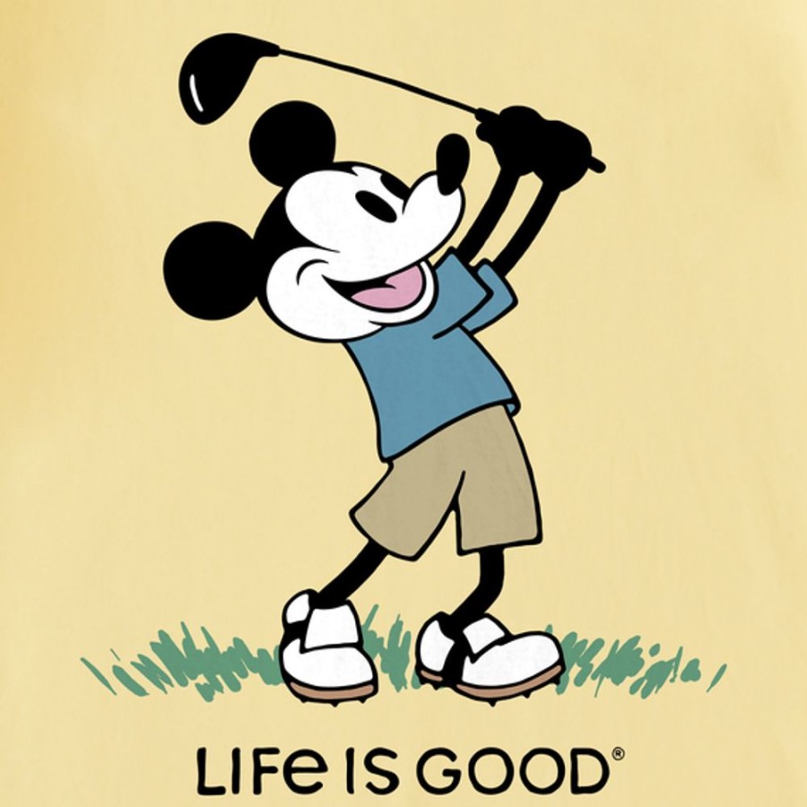 Kids Life is Good Graphic Tees | Kids Clean Steamboat Willie Golf Crusher Tee Sandy Yellow