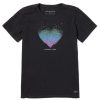 Women Life is Good Graphic Tees | Women'S Kindness Is Free Evaporating Heart Short Sleeve Tee Jet Black