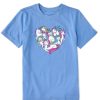 Kids Life is Good Graphic Tees | Kids Heart Of Unicorns Crusher Tee Cornflower Blue