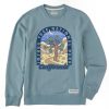 Men Life is Good Sweatshirts & Hoodies | Men'S Groovy Joshua Tree Poster Simply True Fleece Crew Smoky Blue