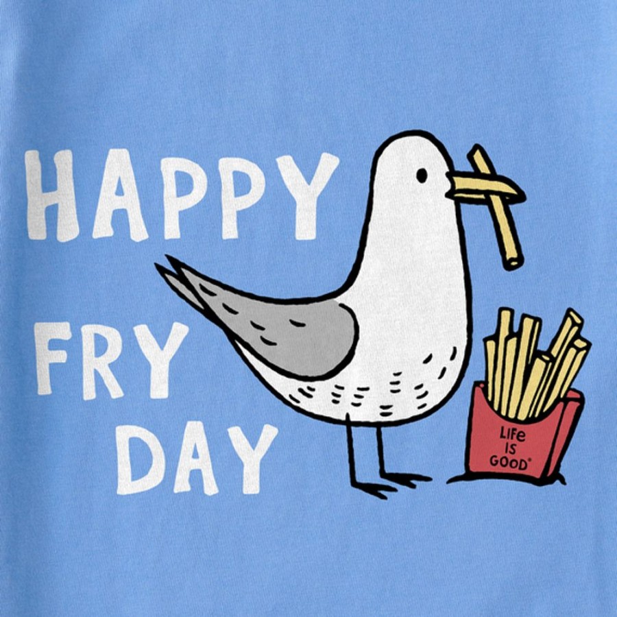 Kids Life is Good Graphic Tees | Kids Naive Happy Fry Day Crusher Tee Cornflower Blue