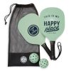 Home Fit for Life Backyard Games | Life Is Good Happy Place Pickleball Set Sage Green