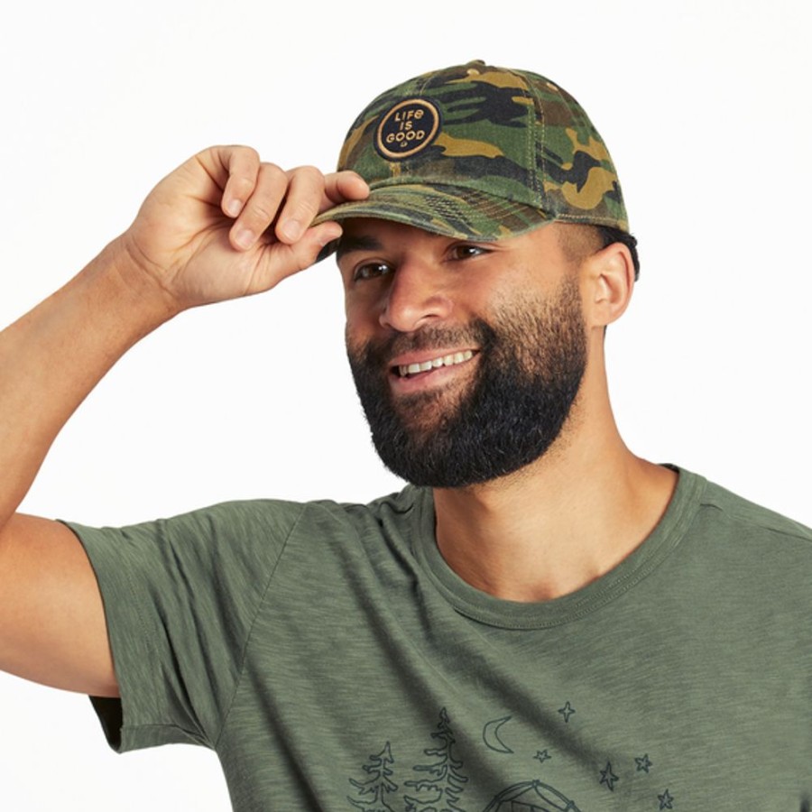 Men Life is Good Hats | Lig Coin Camo Chill Cap Moss Green