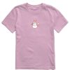 Kids Life is Good Graphic Tees | Kids Quirky Snowman Fox Crusher Tee Violet Purple