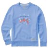 Women Life is Good Sweatshirts & Hoodies | Women'S Dusty Let It Snow Cardinals Simply True Fleece Crew Cornflower Blue