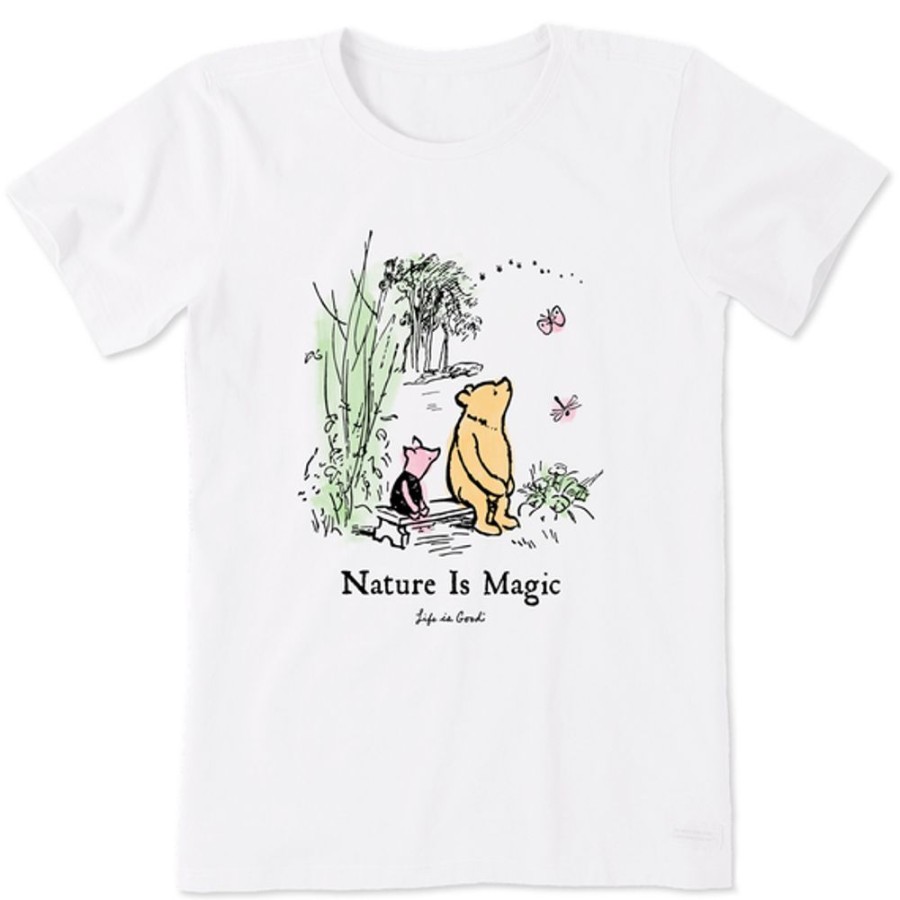 Women Life is Good Graphic Tees | Women'S Winnie & P Nature Is Magic Short Sleeve Tee Cloud White