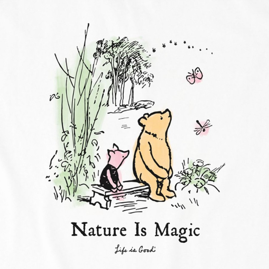 Women Life is Good Graphic Tees | Women'S Winnie & P Nature Is Magic Short Sleeve Tee Cloud White