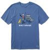 Men Life is Good Graphic Tees | Men'S Jake And Rocket Holy Smoke Crusher Tee Vintage Blue