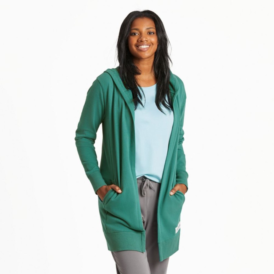 Women Life is Good Sweatshirts & Hoodies | Women'S Solid Beyond Hip French Terry Tunic Spruce Green