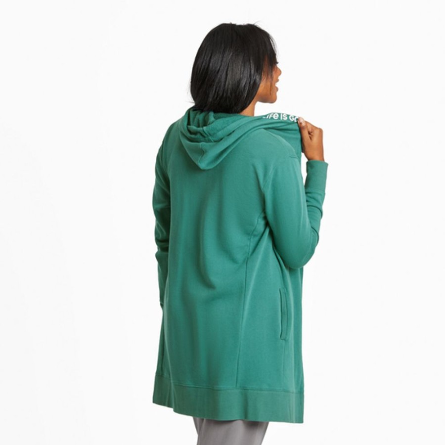 Women Life is Good Sweatshirts & Hoodies | Women'S Solid Beyond Hip French Terry Tunic Spruce Green