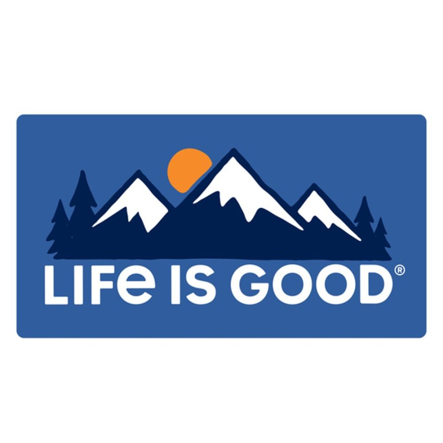 Home Life is Good Stickers & Magnets | Lig Snowy Mountains Die Cut Sticker Royal Blue