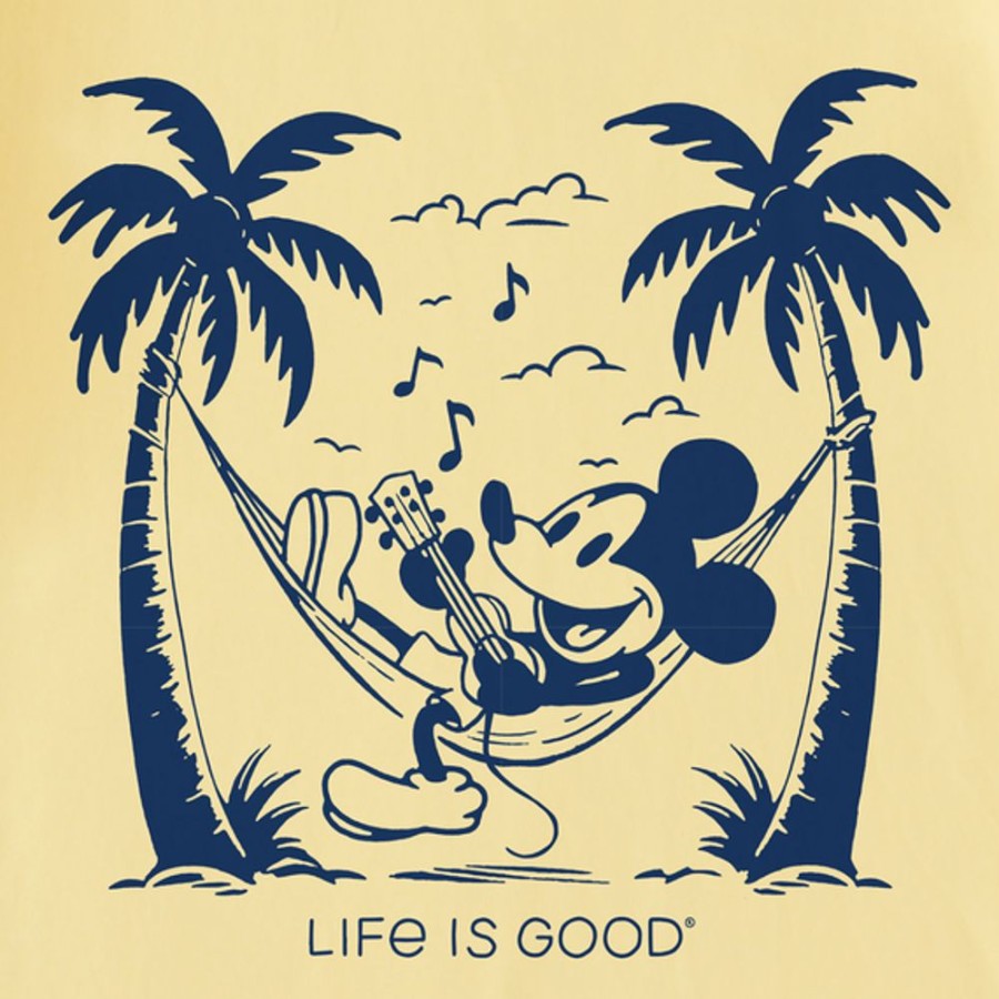 Kids Life is Good Graphic Tees | Kids Clean Steamboat Willie Hammock Jammin Crusher Tee Sandy Yellow