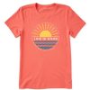 Women Life is Good Graphic Tees | Women'S Sunset On The Water Short Sleeve Tee Mango Orange