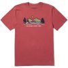 Men Life is Good Graphic Tees | Men'S Fish More Lake Fishing Vista Short Sleeve Tee Faded Red