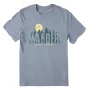 Men Life is Good Graphic Tees | Men'S Wander Forest Crusher-Lite Tee Stone Blue