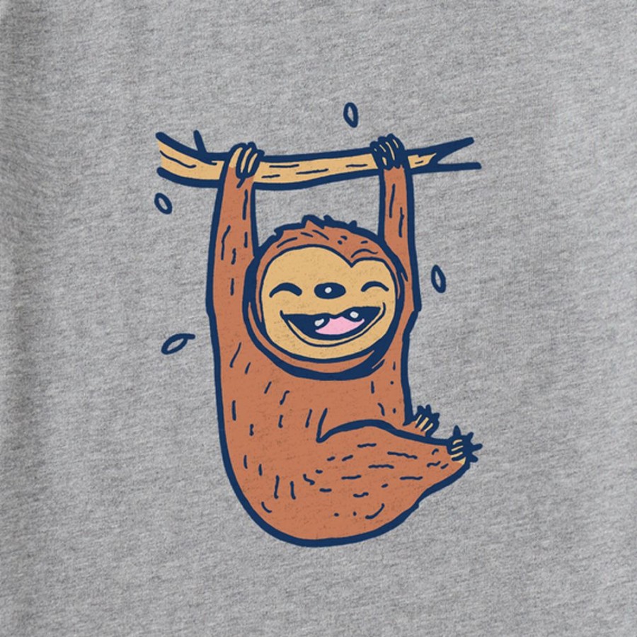 Kids Life is Good Graphic Tees | Kids Quirky Hang In There Sloth Crusher Tee Heather Gray