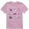 Kids Life is Good Graphic Tees | Kids Vintage Al The Cat Grid Crusher Tee Violet Purple