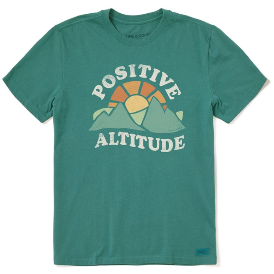 Men Life is Good Graphic Tees | Men'S Clean Positive Altitude Crusher Tee Spruce Green