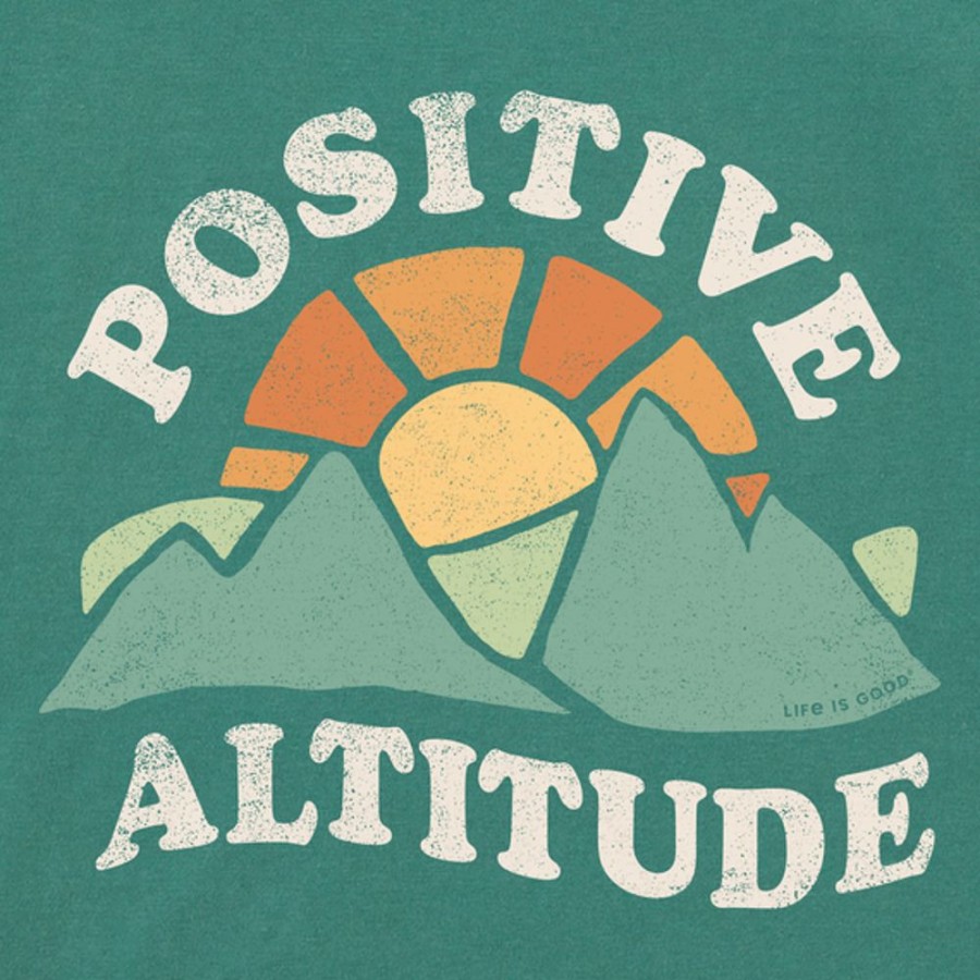 Men Life is Good Graphic Tees | Men'S Clean Positive Altitude Crusher Tee Spruce Green