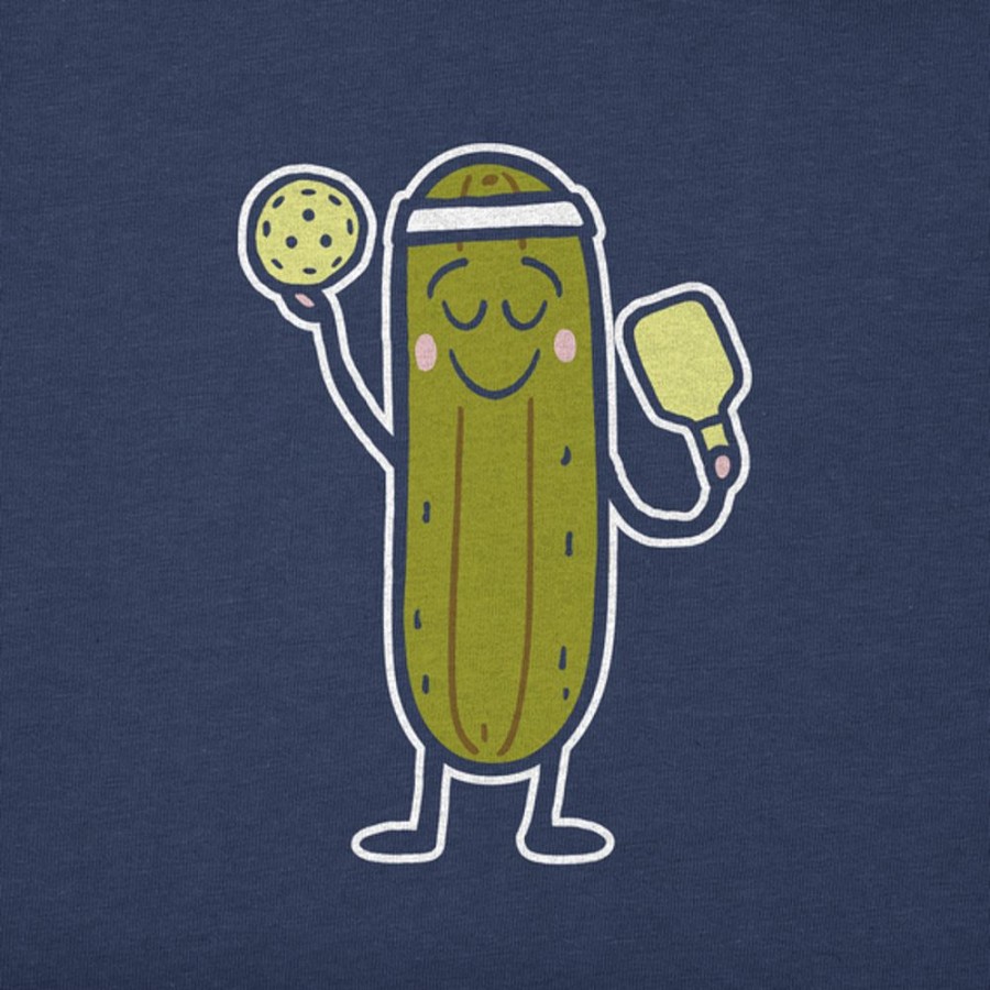 Home Life is Good Pickleball | Men'S Quirky Pickle Person Short Sleeve Tee Darkest Blue