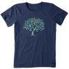 Women Life is Good Graphic Tees | Women'S Tree Of Joy Short Sleeve Tee Darkest Blue