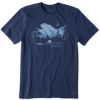 Men Life is Good Graphic Tees | Men'S Camping Solitude Crusher Tee Darkest Blue