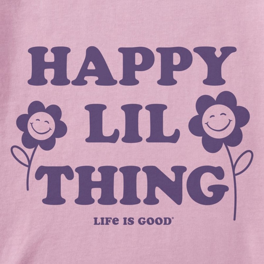 Kids Life is Good Graphic Tees | Kids Clean Happy Lil Thing Crusher Tee Violet Purple