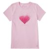 Women Life is Good Graphic Tees | Women'S Scattered Hearts Short Sleeve Tee Seashell Pink