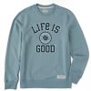 Men Life is Good Sweatshirts & Hoodies | Men'S Branded Athletic Seal Simply True Fleece Crew Smoky Blue