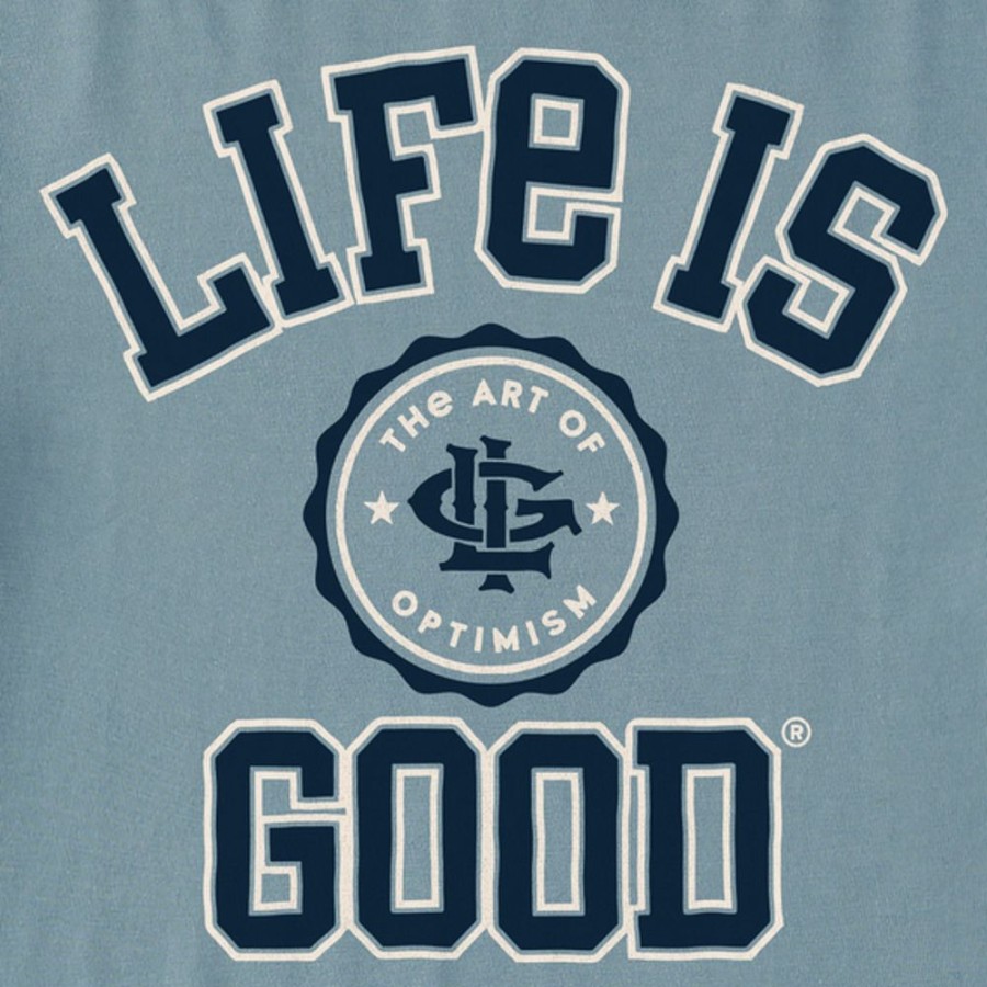 Men Life is Good Sweatshirts & Hoodies | Men'S Branded Athletic Seal Simply True Fleece Crew Smoky Blue