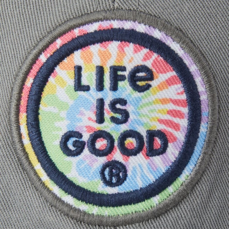 Women Life is Good Hats | Tie Dye Coin Chill Cap Slate Gray