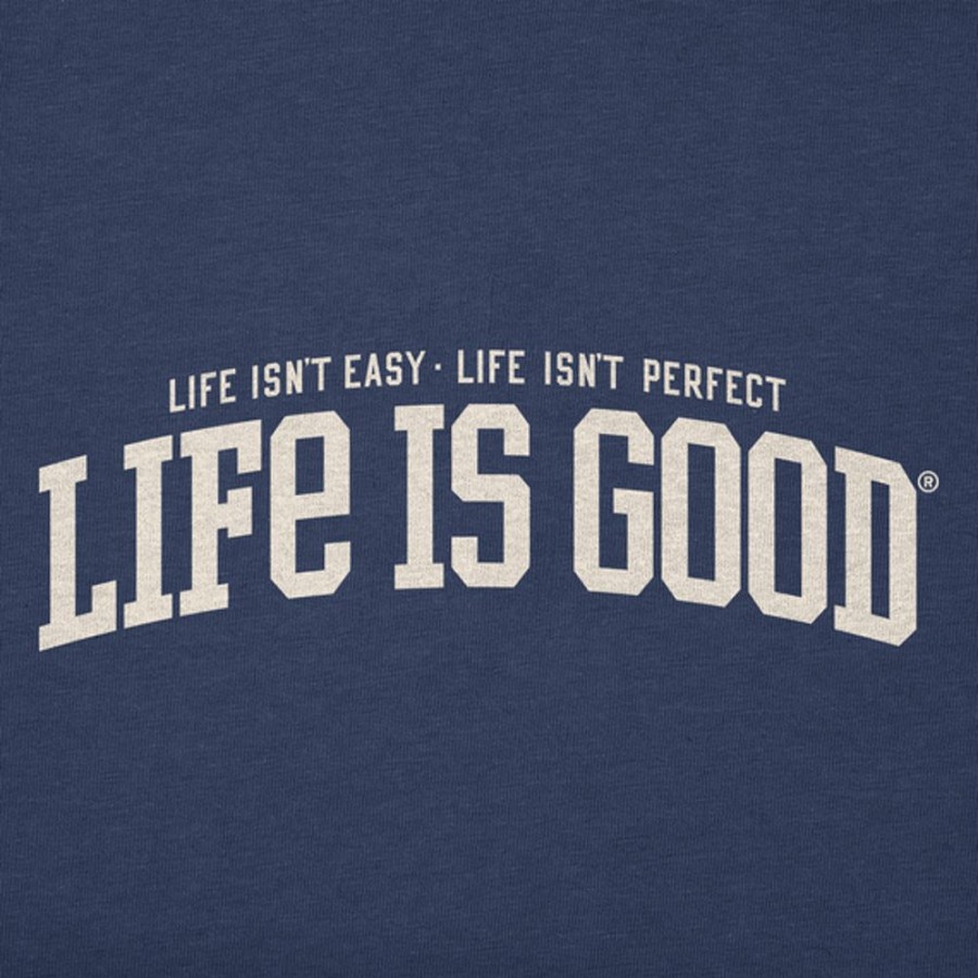 Women Life is Good Sweatshirts & Hoodies | Women'S Branded Athletic Life Isnt Easy Simply True Fleece Hoodie Darkest Blue