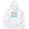 Women Life is Good Sweatshirts & Hoodies | Women'S Tie Dye Peace Love Dogs Simply True Fleece Hoodie Cloud White