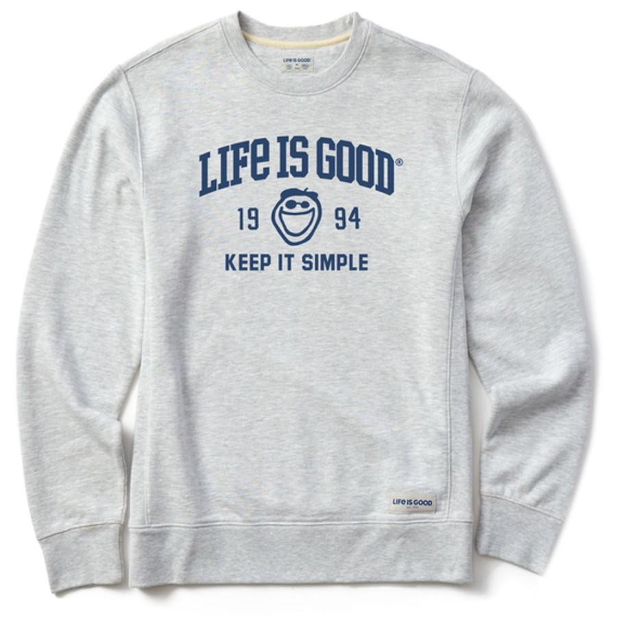 Men Life is Good Sweatshirts & Hoodies | Men'S Branded Athletic Jake Keep It Simple Simply True Fleece Crew Light Heather Gray