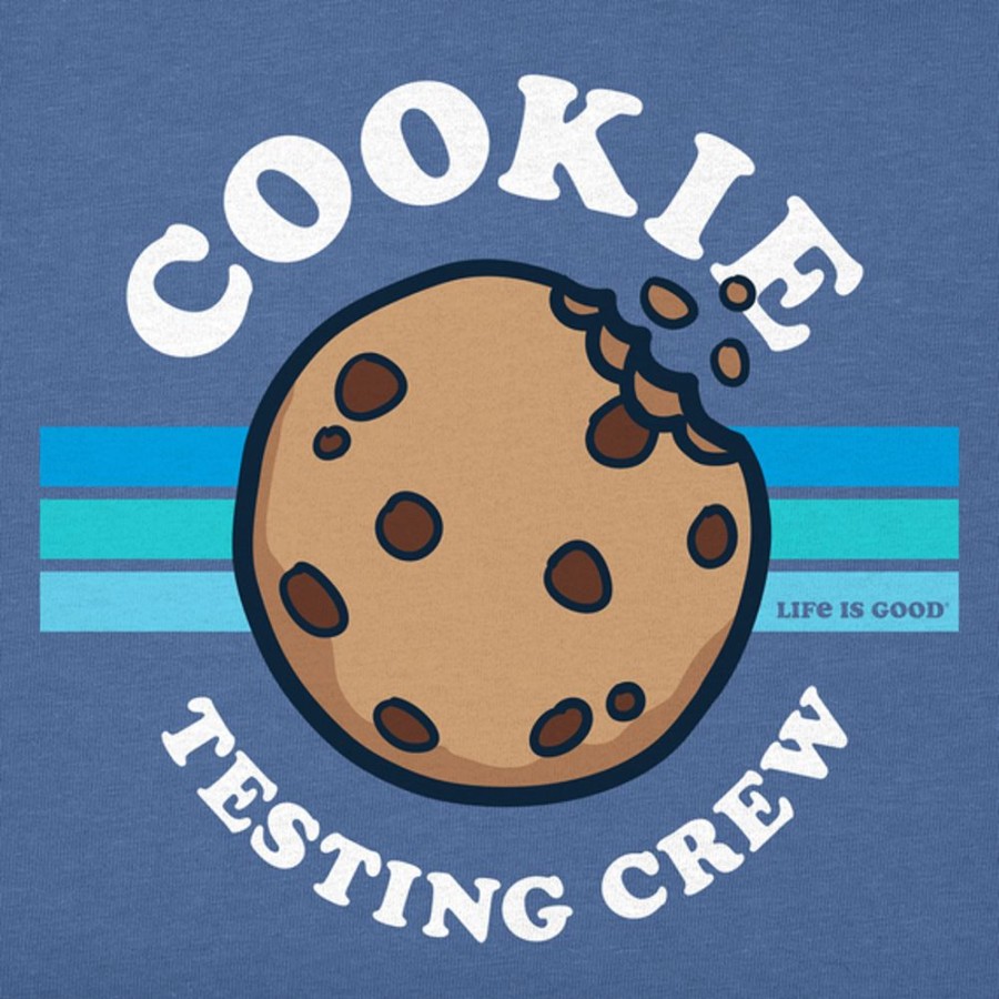 Kids Life is Good Graphic Tees | Kids Clean Cookie Testing Crew Crusher Tee Vintage Blue