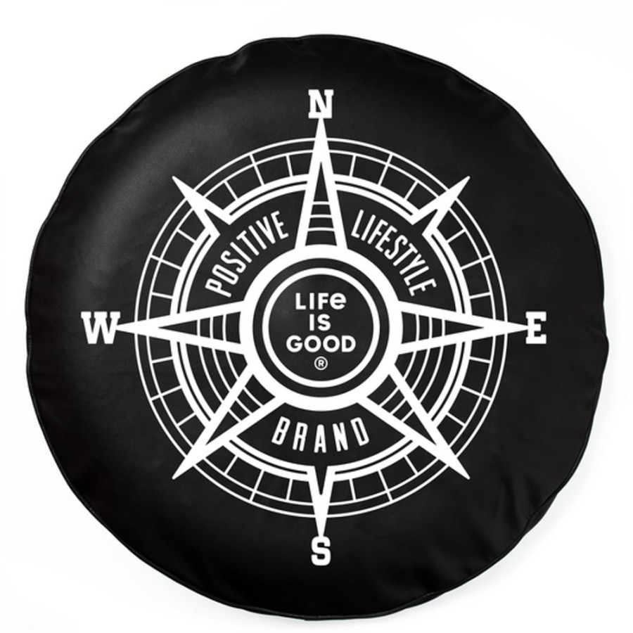 Home Life is Good Tire Covers | Positive Compass Tire Cover Jet Black