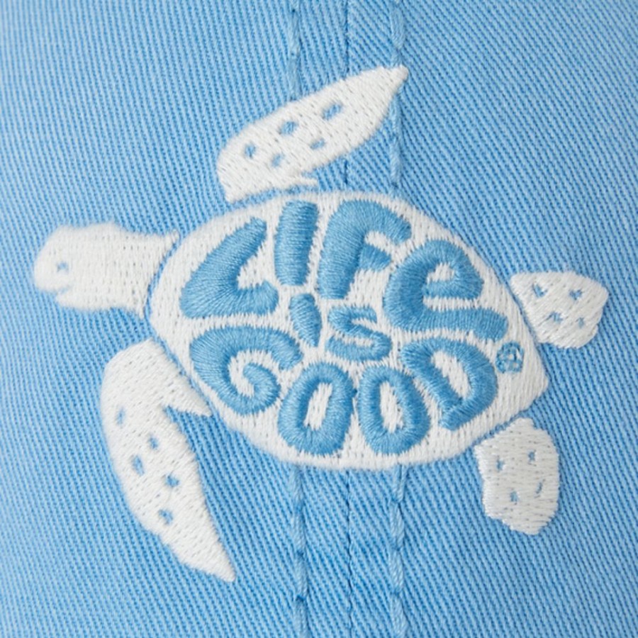 Women Life is Good Hats | Groovy Turtle Sunwashed Chill Cap Cool Blue