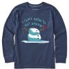 Kids Life is Good Graphic Tees | Kids Get Ahead Snowman Long Sleeve Crusher Tee Darkest Blue