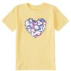 Kids Life is Good Graphic Tees | Kids Tie Dye Heart Of Unicorns Crusher Tee Sandy Yellow