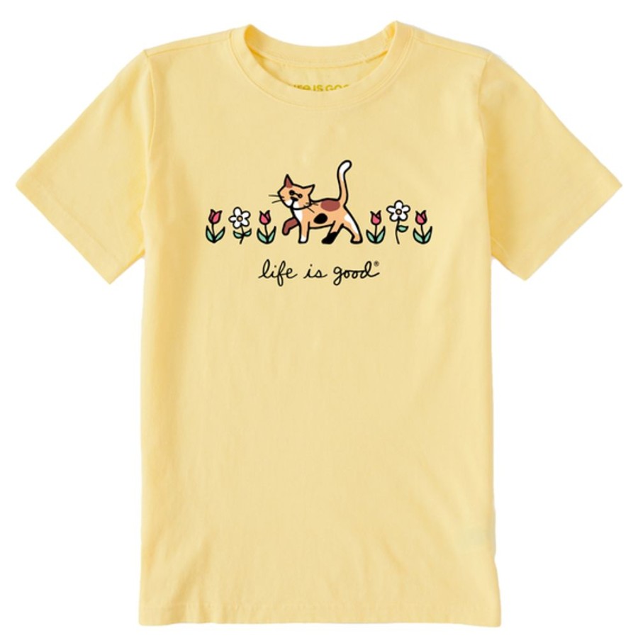 Kids Life is Good Graphic Tees | Kids Vintage Al With Flowers Crusher Tee Sandy Yellow