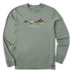 Men Life is Good Graphic Tees | Men'S Growth Opportunity Long Sleeve Crusher Tee Moss Green