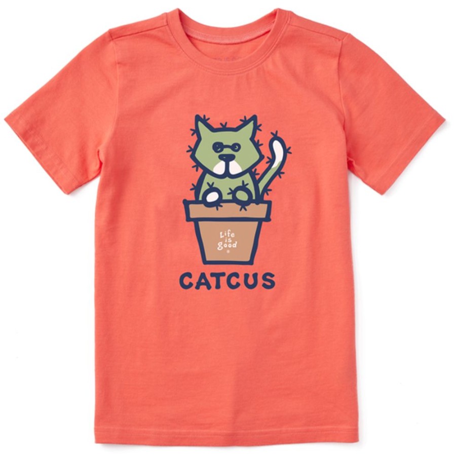 Kids Life is Good Graphic Tees | Kids Vintage Al Catcus Crusher Tee Mango Orange