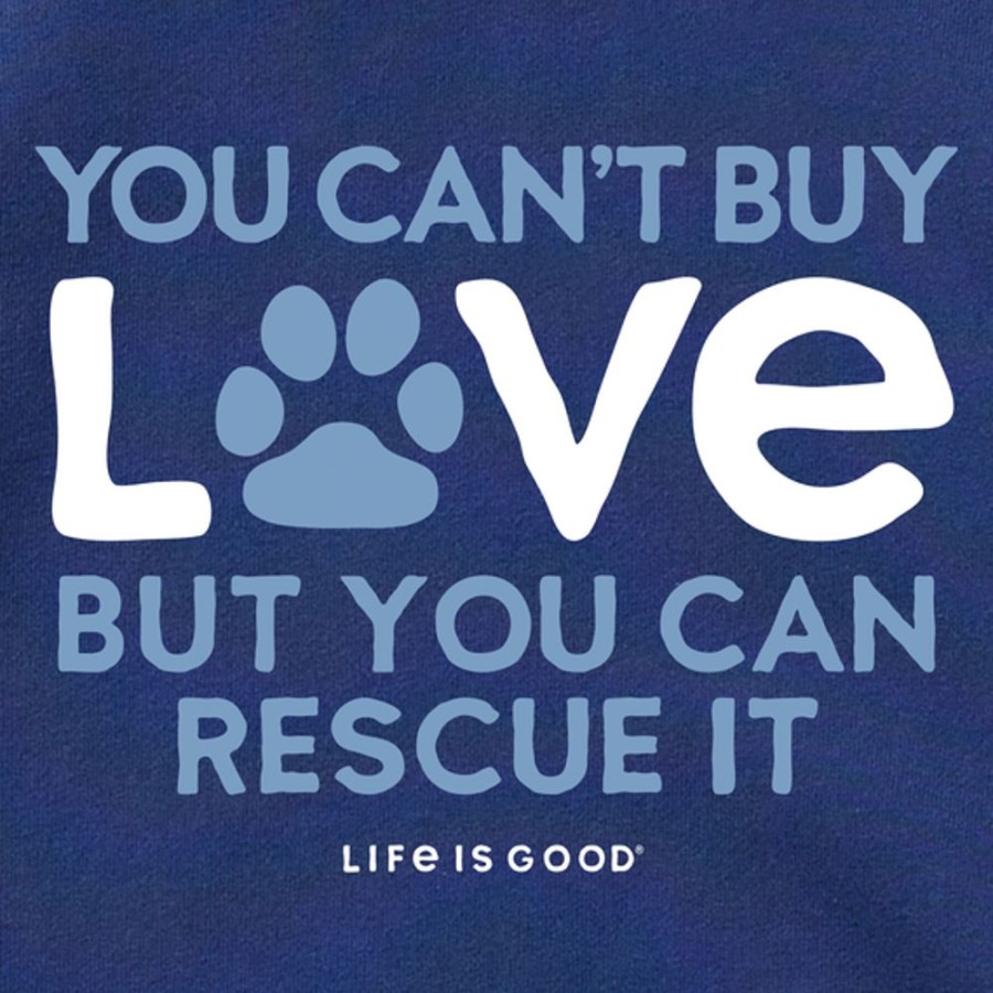 Women Life is Good Sweatshirts & Hoodies | Women'S You Can Rescue Love Simply True Fleece Crew Darkest Blue