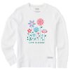 Women Life is Good Sweatshirts & Hoodies | Women'S Americana Linear Flowers Simply True Fleece Crew Cloud White