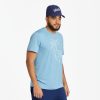 Men Life is Good Active & Slub Tops | Men'S Two Simple Palms Active Tee Cool Blue